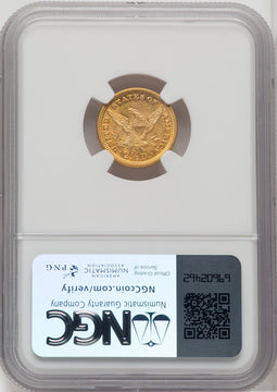 1889 $2.50 Liberty Quarter Eagle NGC MS61