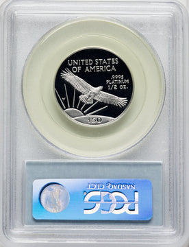 1997-W $50 Half-Ounce Platinum Eagle Blue Gradient PCGS PR70