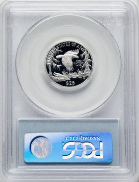 1999-W $25 Quarter-Ounce Platinum Eagle Statue of Liberty Blue Gradient PCGS PR70