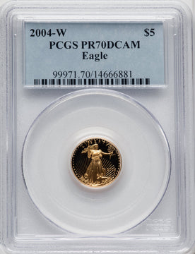 2004-W $5 Tenth-Ounce Gold Eagle Blue Gradient PCGS PR70