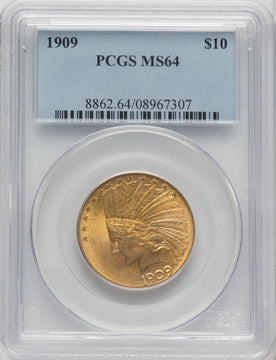 1909 $10 Indian Eagle PCGS MS64