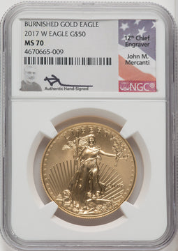 2017-W $50 Gold Eagle Burnished NGC MS70