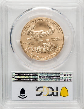 2020-W $50 One Ounce Gold Eagle Burnished Blue Gradient PCGS SP70