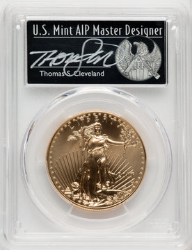 2017-W $50 Gold Eagle Burnished First Day of Issue T. Cleveland Black Freedom PCGS SP70