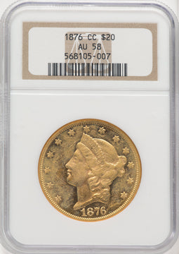 1876-CC $20 Liberty Double Eagle NGC AU58 (767270041)