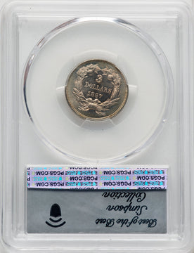 1867 $3 Judd-597 CA Patterns PCGS MS69