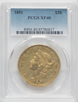 1851 $20 Liberty Double Eagle PCGS XF40