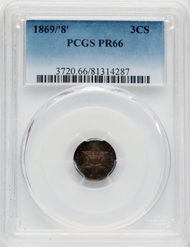 1869 3CS Proof Three Cent Silver PCGS PR66