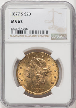 1877-S $20 Liberty Double Eagle NGC MS62 (518529030)
