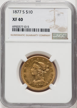 1877-S $10 Liberty Eagle NGC XF40