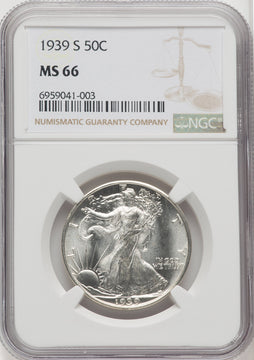 1939-S 50C Walking Liberty Half Dollar NGC MS66 (767090024)
