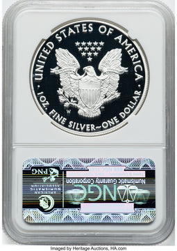 2012-W S$1 Silver Eagle First Strike FR Blue NGC PF70