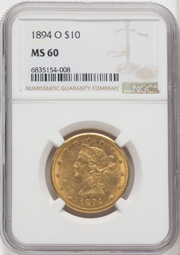 1894-O $10 Liberty Eagle NGC MS60