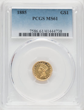 1885 G$1 Gold Dollar PCGS MS61