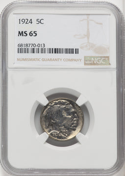 1924 5C Buffalo Nickel NGC MS65 (766999002)