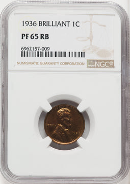 1936 Type Two--Brilliant Finish RB Proof Lincoln Cent NGC PR65
