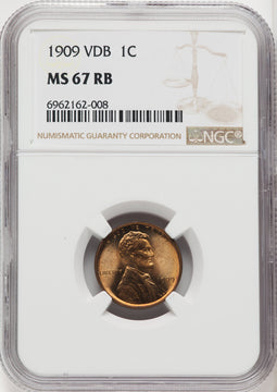1909 1C VDB RB Lincoln Cent NGC MS67