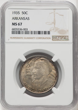 1935 50C Arkansas Commemorative Silver NGC MS67 (766879083)