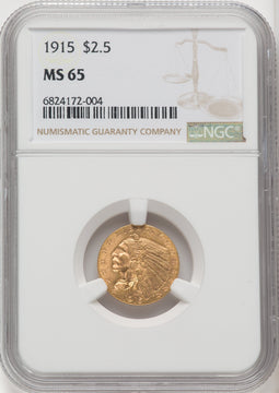 1915 $2.50 Indian Quarter Eagle NGC MS65 (766979019)