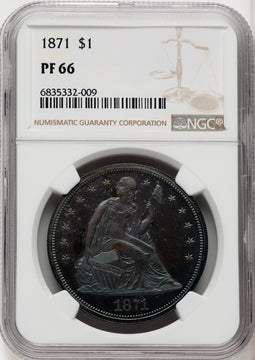 1871 S$1 Proof Seated Dollar NGC PR66