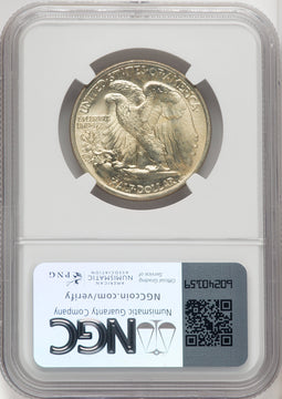 1938 50C Walking Liberty Half Dollar NGC MS67
