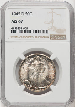 1945-D 50C Walking Liberty Half Dollar NGC MS67 (766884001)