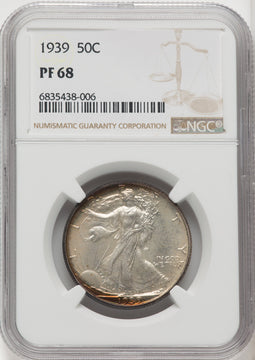1939 50C Proof Walking Liberty Half Dollar NGC PR68