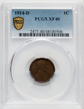 1914-D 1C BN Lincoln Cent PCGS XF40