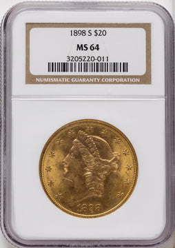 1898-S $20 Liberty Double Eagle NGC MS64 1898-S $20 Liberty Double Eagle NGC MS64