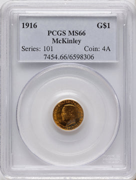 1916 G$1 McKinley Commemorative Gold PCGS MS66 1916 G$1 McKinley Commemorative Gold PCGS MS66