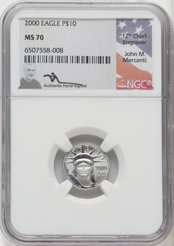 2000 $10 Tenth-Ounce Platinum Eagle NGC MS70