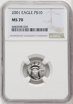 2001 $10 Tenth-Ounce Platinum Eagle NGC MS70