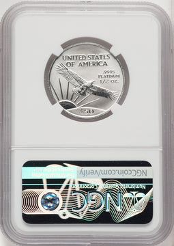 2001 $50 Half-Ounce Platinum Eagle Brown Label NGC MS70