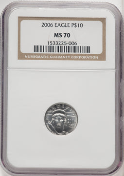 2006 $10 Tenth-Ounce Platinum Eagle Brown Label NGC MS70
