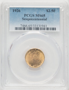 1926 $2.50 SESQUI Commemorative Gold PCGS MS65 (519097078)