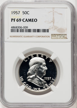 1957 50C CA Proof Franklin Half Dollar NGC PR69