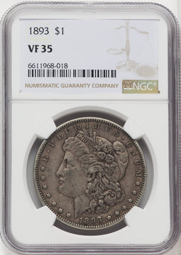 1893 $1 Morgan Dollar NGC VF35