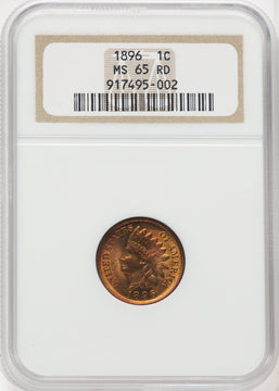 1896 1C RD Indian Cent NGC MS65