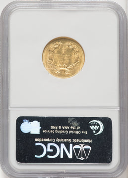1855 $3 Three Dollar Gold Pieces NGC MS61