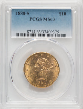 1888-S $10 Blue Gradient Liberty Eagle PCGS MS63