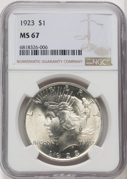 1923 $1 Peace Dollar NGC MS67 (765810057)