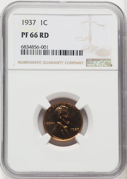 1937 1C RD Proof Lincoln Cent NGC PR66