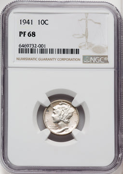 1941 10C Proof Mercury Dime NGC PR68 (765469001)