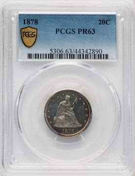 1878 20C Proof Twenty Cent Pieces PCGS PR63