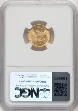 1873 $2.50 Closed 3 Liberty Quarter Eagle NGC MS64+