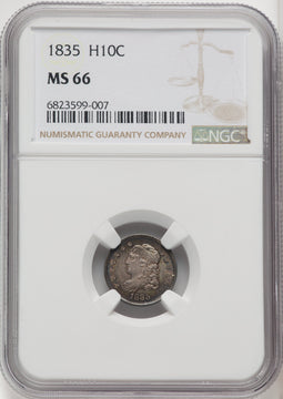 1835 H10C Bust Half Dime NGC MS66