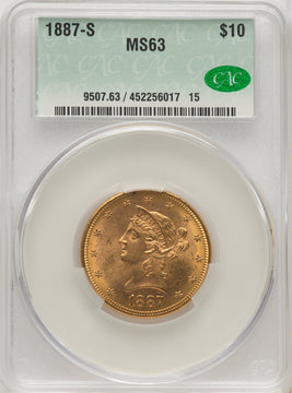 1887-S $10 Liberty Eagle CACG MS63