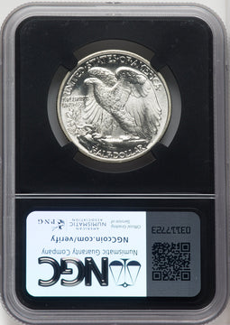 1943 50C Mike Castle Blk Core Franklin Series Walking Liberty Half Dollar NGC MS67