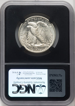 1935 50C Mike Castle Blk Core Franklin Series Walking Liberty Half Dollar NGC MS67