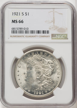 1921-S $1 Morgan Dollar NGC MS66 (765522007)